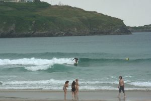 Alex Young pops up on his foamie surfboard
