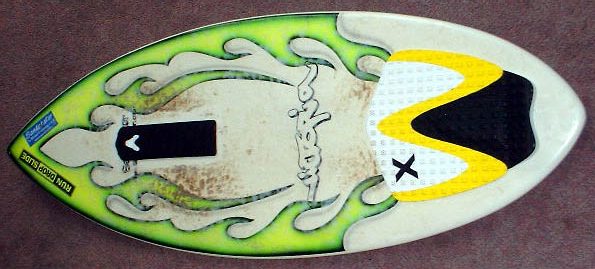 An example of a wave riding skimboard. Victoria skimboards Poly Vac