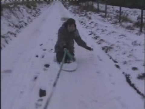 Video: Tow skimboarding/bodyboarding on snow!
